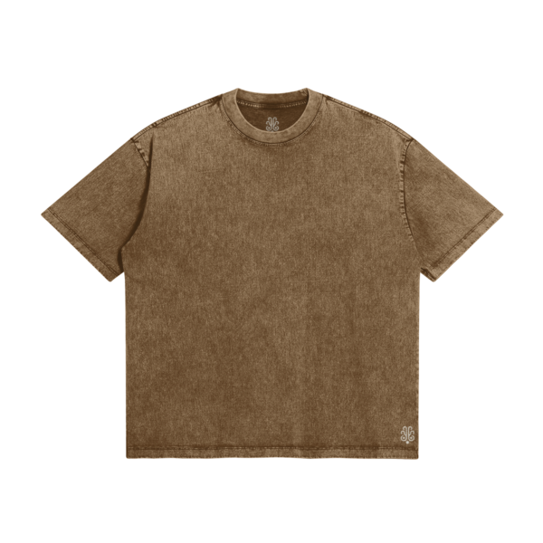 Oversized Heavyweight Cotton  Snow Wash T-Shirt